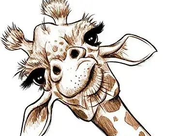 cartoon of giraffe looking quizzical